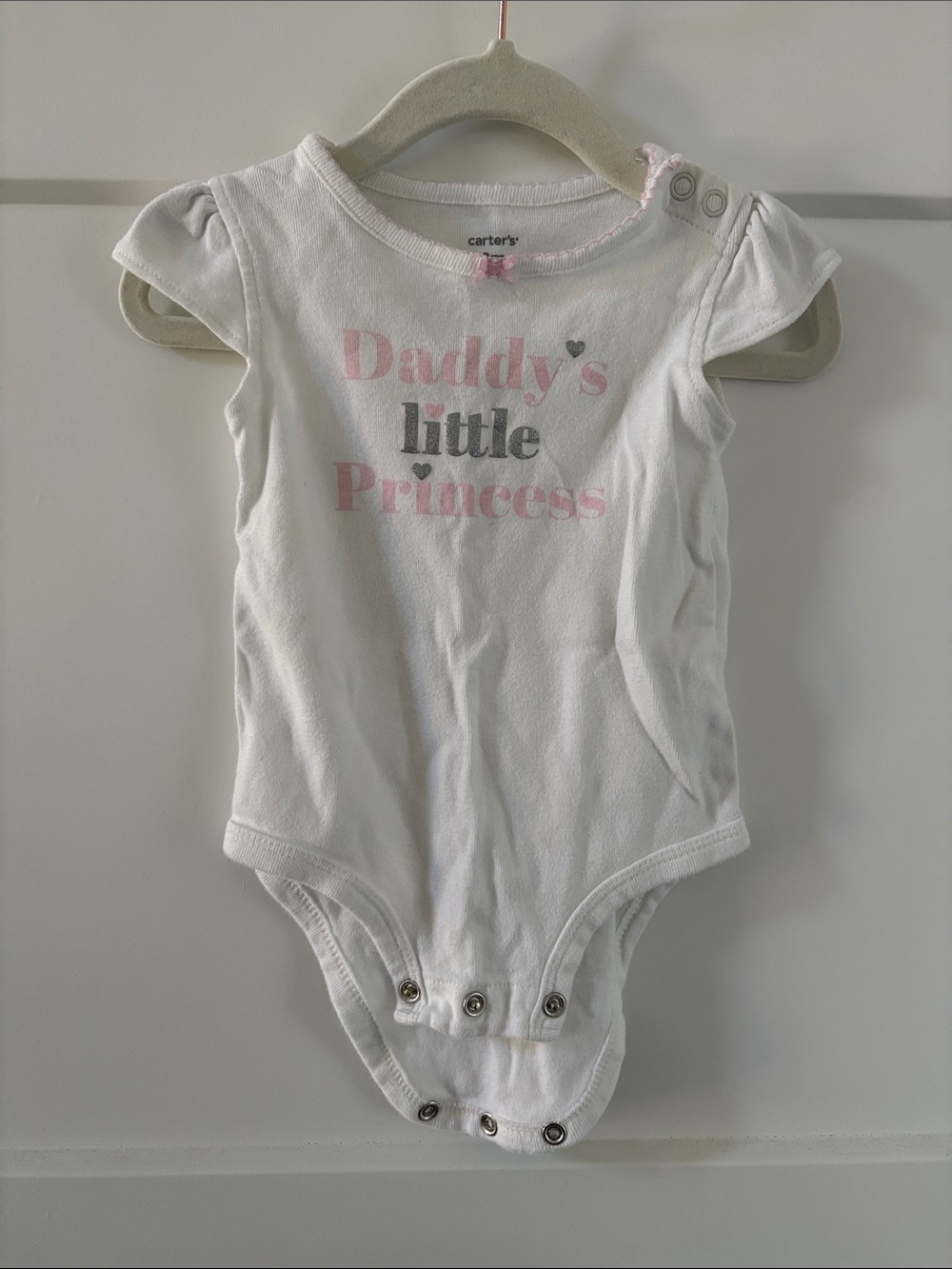 Carter's White "Daddy's Little Princess" Baby One-Piece 9 Months